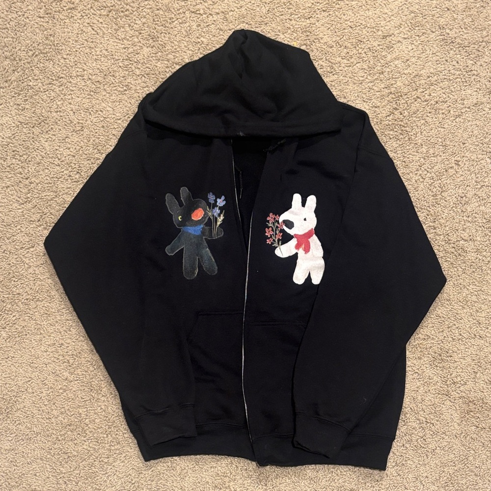 Black Gaspard and Lisa Hoodie Zip Up